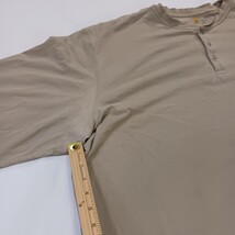 Carhartt Shirt Men's 3XL Tall Beige Long Sleeve Henley Cotton Flame Resistant FR image 3