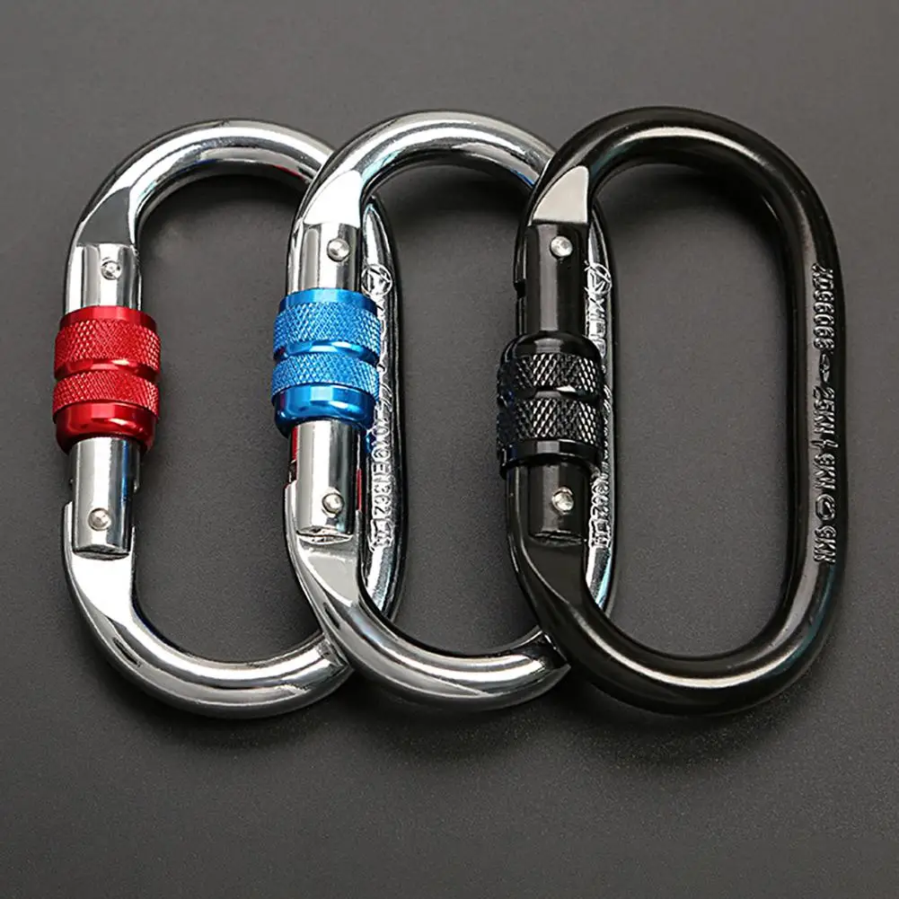 Track Type Carabiner  Useful O-beam Locking Wire Buckle Locking Safety Buckle  - £11.12 GBP
