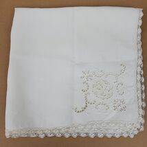 Vintage Farmhouse Lace &amp; Cutouts 22x21 Inch Table Cloth Table Runner - $14.00