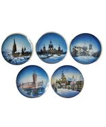 Set 5 Weihnachten Christmas Collector Plates Porcelain Germany Hand Painted - $49.89