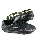 Wilson Soccer Cleats Youth Girls Size 5 US Black Pink Excellent - £5.64 GBP