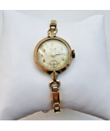 ELLIS VINTAGE MECHANICAL WIND ROUND CREAM FACE COLD TONE LINK BAND WRIST... - $758.02 MXN