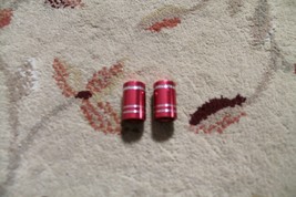 RED SILVER  ANODISED TYRE TIRE VALVE CAPS SET 2  XR CR CRF SX SXF RR SEF... - $9.23