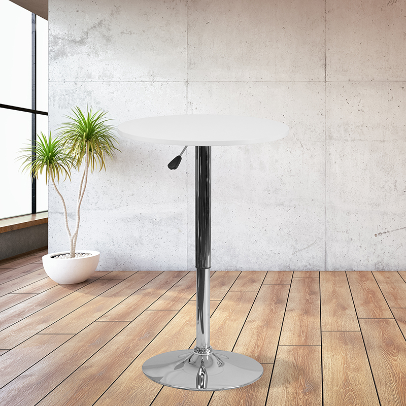 Round Adjustable Wood Table CH-2-GG