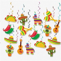 Fiesta Swirls: Taco Twosday &amp; Cinco De Mayo Party Decor - 32Pcs Mexican Fiesta H - £21.56 GBP