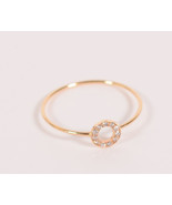 Neiman Marcus Womens 14K Gold Yellow Pave Diamond O Band Ring 7 - $270.80 CAD