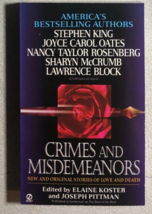 CRIMES &amp; MISDEMEANORS anthology Stephen King, etc.  (1998) Signet paperback 1st - £11.73 GBP