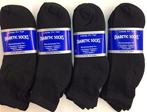 12 Pairs of Mens Black Diabetic Ankle Socks 13-15 Size [Health and Beauty] - $22.76