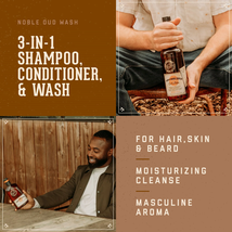 18.21 Man Made  NOBLE OUD 3-in-1 shampoo, conditioner, and body wash, 18 fl oz image 2