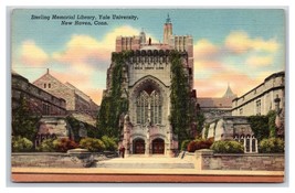 Sterling Library Yale University New Haven Connecticut CT UNP Linen Postcard T8 - £3.87 GBP
