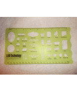 LAN Technology Drafting Template in Green Plastic circa 1990 - $149.24 MXN