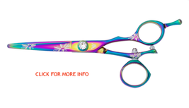 washi rainbow flower swivel shear scissor hair cut beauty barber supplie... - £111.11 GBP