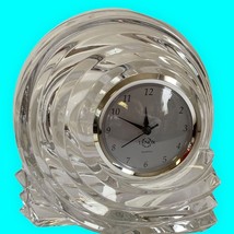 LENOX Snail Shape Clock Ovations Azar Lead Crystal, Quartz, Germany Seco... - $32.73