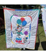 Vtg Clown Crib Bedding Quilt &amp; Sheet Dog Polka Dots Originals Bi-Judi Ba... - $59.99
