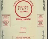 Peyton&#39;s Pizza &amp; More Menu Wears Valley Tennessee 1999  - $17.82