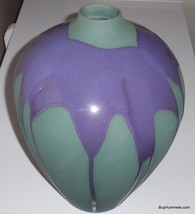 14-1/2&quot; Tall Purple And Green Bulbous Vase - Christmas Gift! - £30.64 GBP