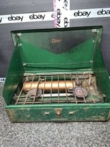 Vintage Coleman 413D 2-BURNER Gas Stove w/ Copper Tank,Untested. - £31.97 GBP