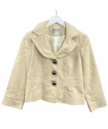 Helene Berman Peacoat Cream Size M Button Front Collar Lined 100% Cotton... - £20.14 GBP
