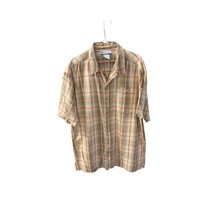 Columbia Mens Size XL Tan Plaid short Sleeve Button Up Shirt - $15.83