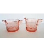 Vintage pink depression glass art deco inspired sugar bowl &amp; creamer set - €25,58 EUR