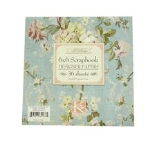 K&amp;C Scrapbook Designer Papers La Boutique 6x6&quot; Blue Floral Stripes 36 Sh... - $479.25 MXN