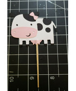 Lot of 12 Cow with Hairbow Cupcake Toppers!!  - $5.34 CAD