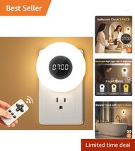 2 Pack Aora Bathroom Clock with Dimmer, Timer &amp; 90 Lumen Energy Efficien... - $49.45