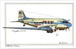Douglas DC-3 Collector Series United Air Lines Mainliner Vintage Postcard - £7.48 GBP