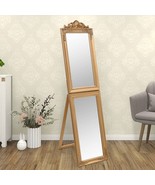  Free-standing Mirror Gold Glass, eucalyptus wood, engineered wood - $285.83 CAD