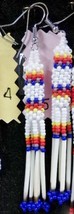 Native American Beaded Porcupine Quill Earrings 2.75&quot; Dangle Seminole Handmade W - £23.71 GBP