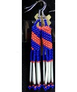 Native American Beaded Porcupine Quill Earrings 2.75&quot; Dangle Seminole Or... - £23.48 GBP