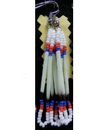 Native American Beaded Porcupine Quill Earrings 2&quot; Dangle Seminole Handm... - £23.48 GBP