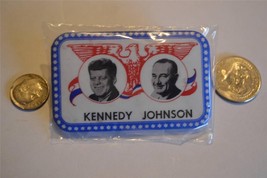 Kennedy Johnson 2 3/4&quot; X 1 3/4&quot;  pinback - £6.36 GBP