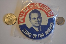 Wallace for President Stand up for America  Picture  3&quot;  pinback - £4.39 GBP