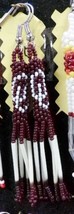 Native American Seminole Beaded Porcupine Quill Earrings 2 1/2" Dangle OU Sooner - £23.89 GBP