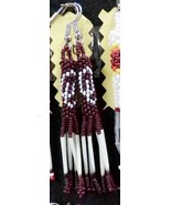 Native American Seminole Beaded Porcupine Quill Earrings 2 1/2&quot; Dangle O... - £23.48 GBP
