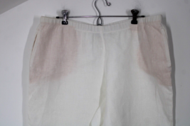 J Jill LP White Love Linen Pull On Crop Capri Pants - £22.41 GBP
