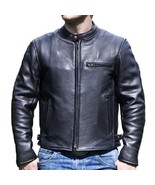 Jacket Leather Mens Biker Cowhide Motorcycle American Men Vintage Bomber... - $4,657.52 MXN