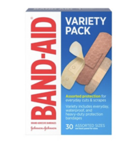 Band-Aid Variety Pack Adhesive Bandages, Box of 30 Assorted Sizes - £5.33 GBP