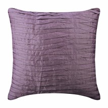 Purple Textured Pintucks 16&quot;x16&quot; Silk Pillowcase, Purple Waves - $22.53+
