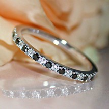 Half Eternity Wedding Band 0.40Ct Simulated Diamond 925 Sterling Silver Size 5.5 - £98.33 GBP