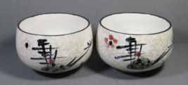 Sake-Tea Cups 2 Hand Painted Glazed Round Unused 3 x 2&quot; Quality Stoneware. - £7.68 GBP