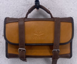 Vetelli Men&#39;s Classic Leather Canvas Foldable Dopp Hanging Toiletry Bag Travel - £11.65 GBP