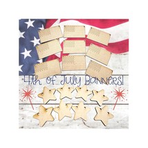 DIY 4th of July Banner: Unfinished Wood American Flags &amp; Stars - $6.00