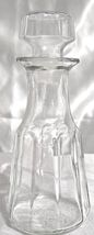 Vintage Paneled Glass Decanter with Stopper | Clear Midcentury Barware - $24.95