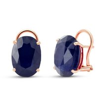 Galaxy Gold GG 14k Rose Gold French Clip Earrings with Natural Sapphires - $899.99+