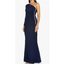 Adrianna Papell Womens 16 Midnight Blue One Shoulder Embellished Dress N... - £73.45 GBP
