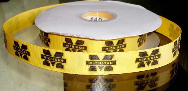 Michigan University Wolverines Inspired Grosgrain Ribbon- YELLOW