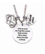 Aunt Gifts From Nephew Aunt Necklace With I Love You Charm Aunt Necklace... - £35.01 GBP