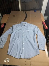 LL Bean Shirt Mens Medium Blue White Button Down - $13.85